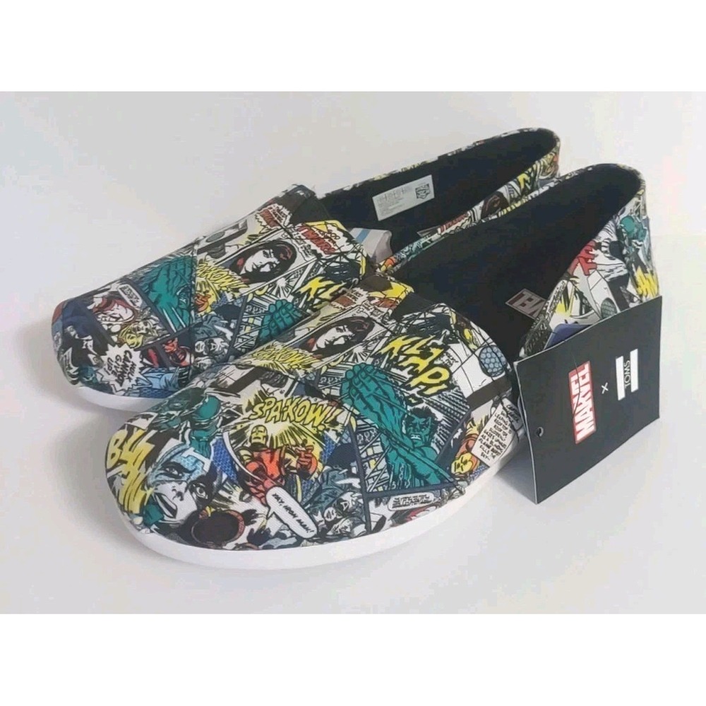 Marvel X Toms‎ Women Classic Multi Marvel Comic Pop Print Shoes Size 8.5